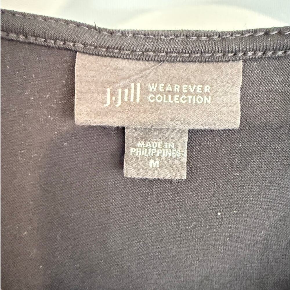 J. Jill Wearever Women’s Black Faux Wrap Top 3/4 Sleeve Size Medium - Picture 4 of 4